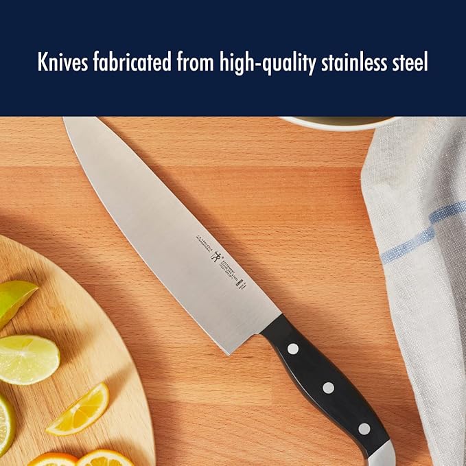 HENCKELS Statement Razor-Sharp 20-Piece Knife Set, Chef Knife, Bread Knife, German Engineered Knife Informed by over 100 Years of Mastery, Brown block