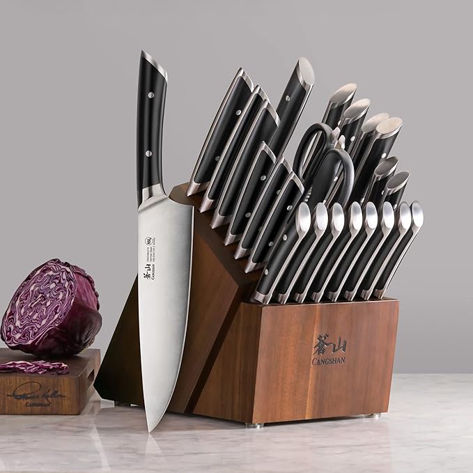 Cangshan HELENA Series German Steel Forged Knife Block Set (23-Piece, Black)
