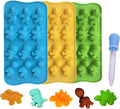Candy Molds Ice Cube Trays Chocolate Molds, Silicone Molds Including 3 Dinosaur for Making Ice