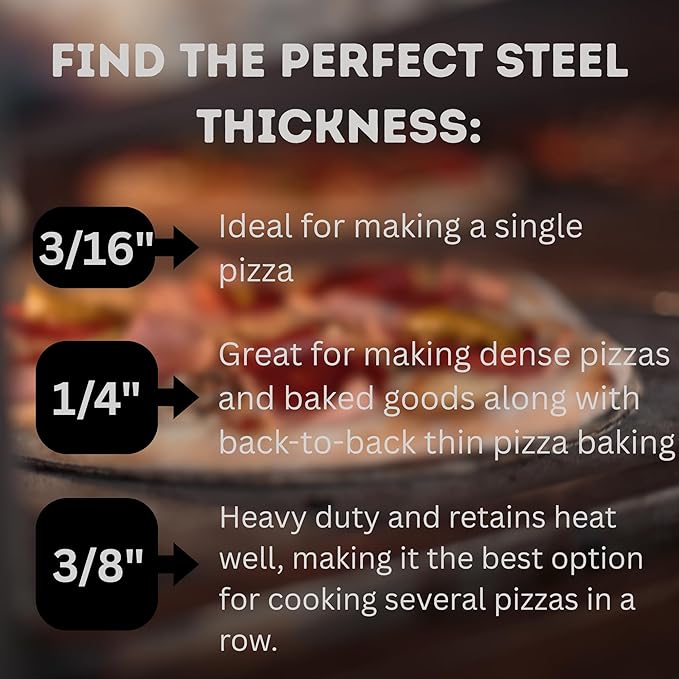 ThermiChef 14" by 20" Pizza Steel (3/8" Deluxe Thickness) - Multipurpose Cooking Steel for Ovens & Grills - Made in the USA
