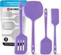 New DI ORO Silicone Turner Spatula Set - Kitchen Spatulas for Nonstick Cookware - Cooking Utensils for Flipping Eggs & Pancake - 600°F Heat-Resistant BPA Free Turners - Dishwasher Safe (4pc, Lavender)