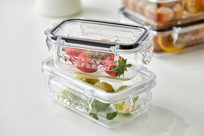 Airtight Food Storage Container With Lid (21.6oz) Leak-Proof Lunch Box | BPA-Free | Meal Prep | Microwave, Freezer and Dishwasher Safe | Kitchen Fridge Organizer Boxes | Fresher Food