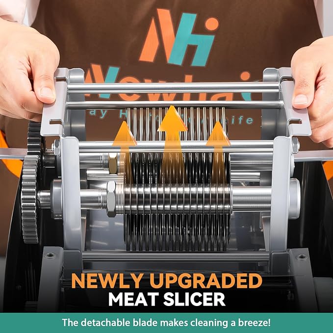 Newhai 850W Meat Cutter Machine 3.5mm Electric Meat Slicer Shredded Cutting Machine Stainless Steel 330lb/h for Boneless Pork Chicken Fish for Family and Commercial Use (Meat thickness: 3.5mm)