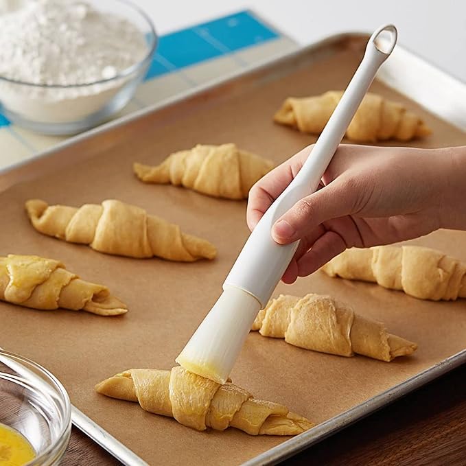 Soro Essentials- 1” Round Nylon Pastry Basting Brush with Plastic Handle- Easy to Clean Pastry Brush Basting Brush Cooking Brush Oil and Sauce Food Brush for Baking Butter Brush Kitchen Utensil
