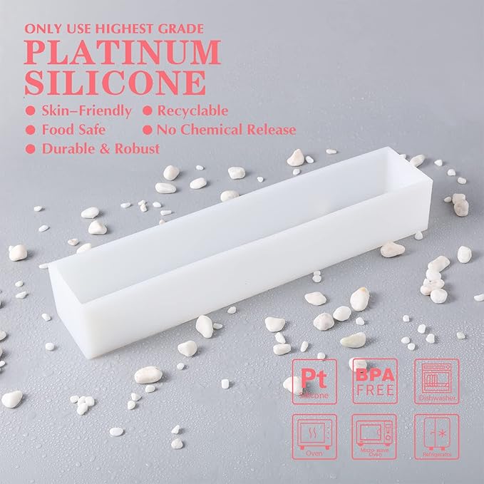 Large Rectangular Soap Mold Silicone Liner for 5 lb Wood Mold DIY Handmade Rectangle Loaf Mould
