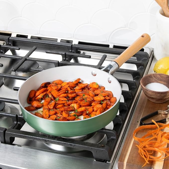 Nordic Ware Cardamom Ceramic Nonstick 10 Inch Fry Pan with Lid