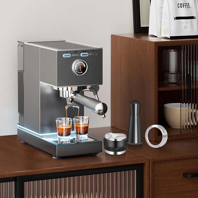 51mm Espresso Accessories Kit, Coffee Distributor and Tamper Leveler, WDT Tool and Dosing Funnel Set Fits Delonghi 51 mm Espresso Machines and Portafilters