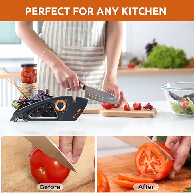 5 in 1 Adjustable Knife Sharpener, Premium Handheld Kitchen Knife Sharpeners Help Repair, Restore, Polish Blades Sharpening Tool Works for Pocket Knife Chefs & Serrated & Bread Knife, Scissors