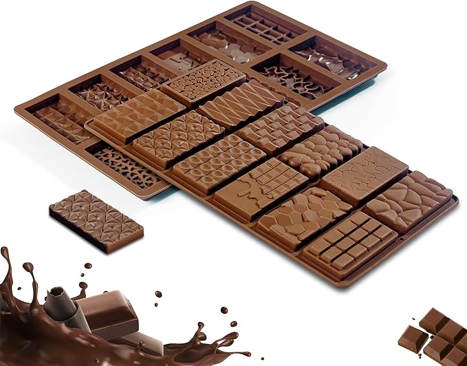 2 Packs Chocolate Silicone Molds, 12 Cavity Food Grade Non-Stick Baking Molds for Candy, Ice Cubes, Soap Making, Pistachio & Heart Shapes