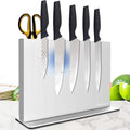 Magnetic Knife Block Without Knives—Stainless Steel Double-Sided Magnetic Knife Holder Stand with Strong Magnets, Knife Storage Organizer for Kitchen Counter top