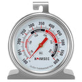 Oven Thermometer for Temperature Gauge, Safe for Inside Gas/Electric/Grill Smoker, Analog Dial Stainless Steel Oven Thermometers with Large Hanger & Base for Instant Reading in Cooking Baking