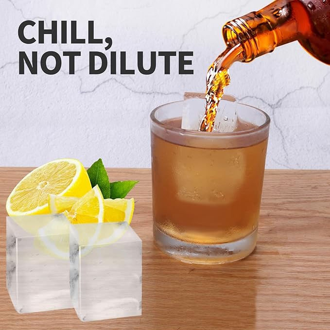 Large Ice Cube Trays for Whiskey: BECOKIT Big Silicone Ice Cube Trays - 3 * 2Inch Square Ice Cubed Tray for Bourbon Whisky and Cocktail - 4Pack Giant Silicon Ice Cube Tray (Black 4 Tray)