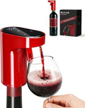 5-in-1 Electric Wine Decanter with Aerator,Digital Alcohol Bottle Dispenser Adjustable Dosing,Smart Whiskey Pourer, Liquor/Spirits Pump Automatic,Nice Gifts for Women Men Mom Dad Husband Boss (Red)