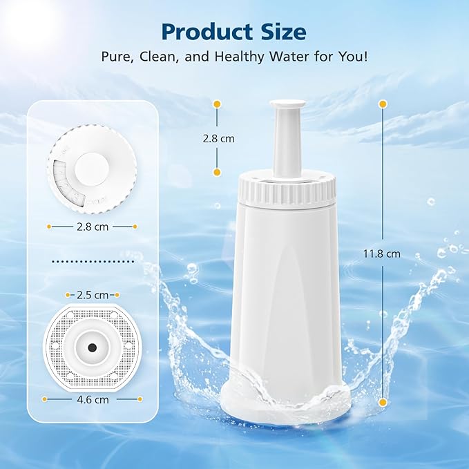 6 Pack Upgrade Water Filters Compatible with Breville BES880 Barista Touch, BES990 BES980 Oracle Touch and BES878 BES920 Bambino ClaroSwiss Sage Espresso coffee Machine, #BES008WHT0NUC1