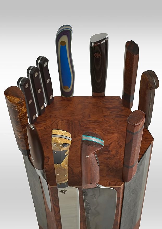360KnifeBlock® - The 360KB™ ROTATING Magnetic Knife Block 10" tall SeriousEats/Food&Wine BEST Universal Knife Block - handmade in Washington