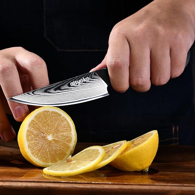 4.5 Inch Paring Knife, Damascus Steel Chef Knife with Ergonomic G10 Handle, VG10 High Carbon Steel, Professional Kitchen Knife for Fruit Vegetable Carving, Ultra Sharp Blades