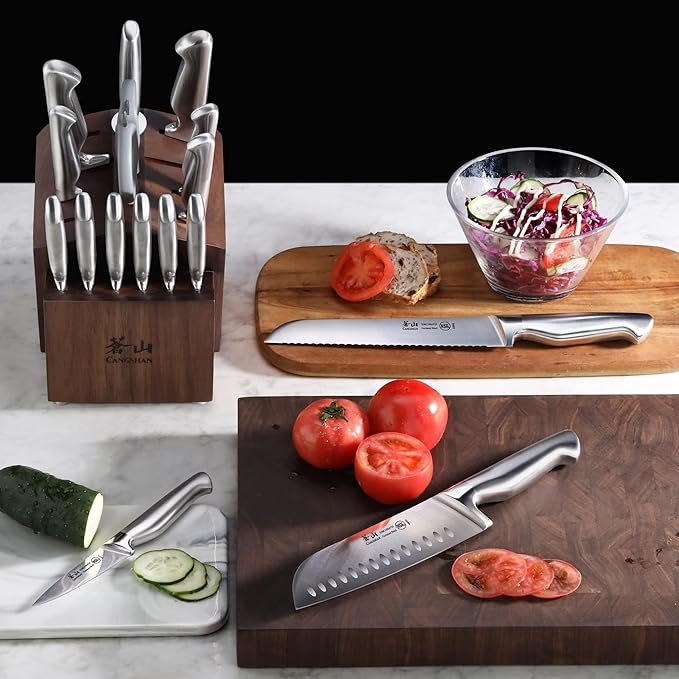 Cangshan Sanford Series 1027051 German Steel 17-Piece Knife Block Set