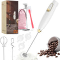Milk Frother Handheld, Rechargeable Coffee Frother Wand with Stand, Electric Frother for Lattes, Cappuccinos, Matcha, Drinks, Espumador de Leche Electrico