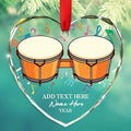 Awesome Bongo Drum Glass Christmas Tree Ornament, Custom Text Year & Name Bongo Drum Lover Xmas Ornaments Gift for Friends Besties Coworker, Personalized Ornament for Birthday Graduation Anniversary