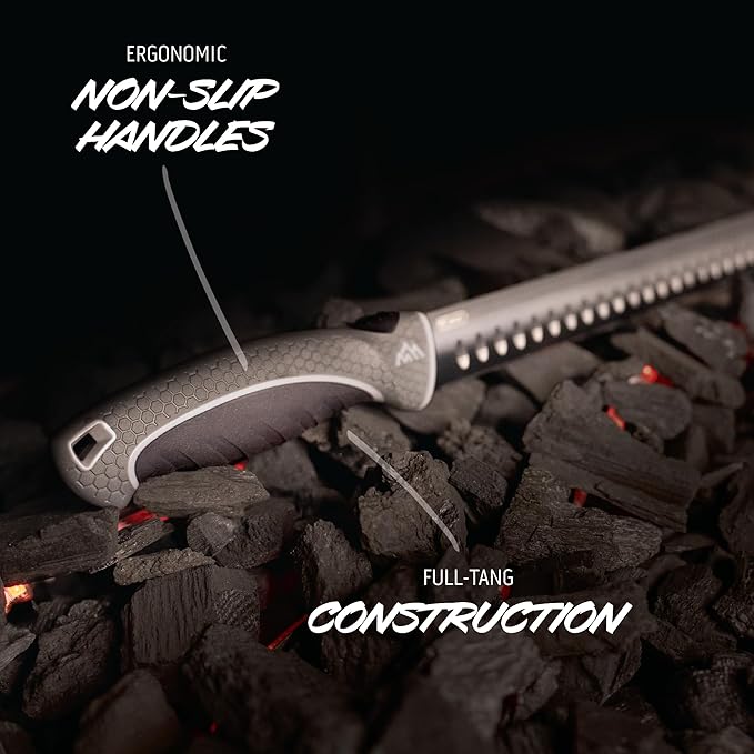 OUTDOOR EDGE ErgoMax Brisket Slicing Knife - Razor Sharp Blade, Premium Titanium-Coated Steel Blades, Ergonomic Handle, Multifunction Carving Knife for Meat Cutting