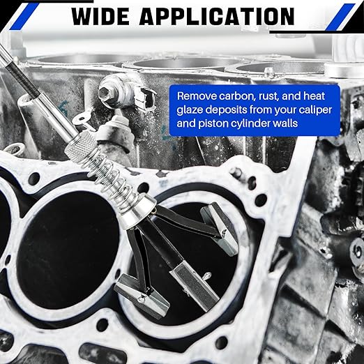 DASBET Engine Brake Cylinder Hone | Engine Cylinder Hone Tool for Grinding Holes Adjustable Deglazer 1-1/4" to 3-1/2" Diameter with Extra 3-Piece 2'' Long Stones 220 Grit (2")