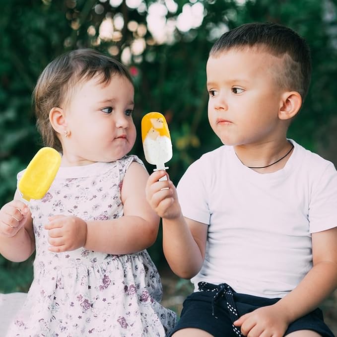 WMKGG 1.2 oz Super Mini Popsicle Silicone Molds for Kids, 2 PCS Classic Homemade Ice Pop Molds With Sticks and Lid, Stackable Ice Cream Molds