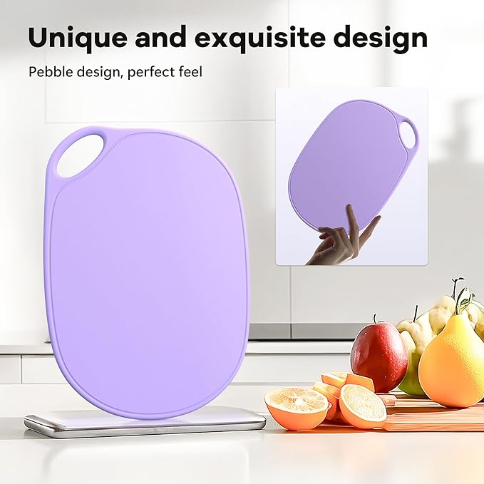 Li&Zhao Plastic Cutting Boards for Kitchen - Chopping Board Small Cutting Board for Meat Cutting Mats for Kitchen Cooking(Purple)