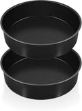 P&P CHEF Non-stick Cake Pan Set of 2, 8 Inch Round Baking Cake Pans Tins for Tier Smash Cakes, Non-Toxic & Solid, Stainless Steel Core & Leak-Proof, 2Pcs
