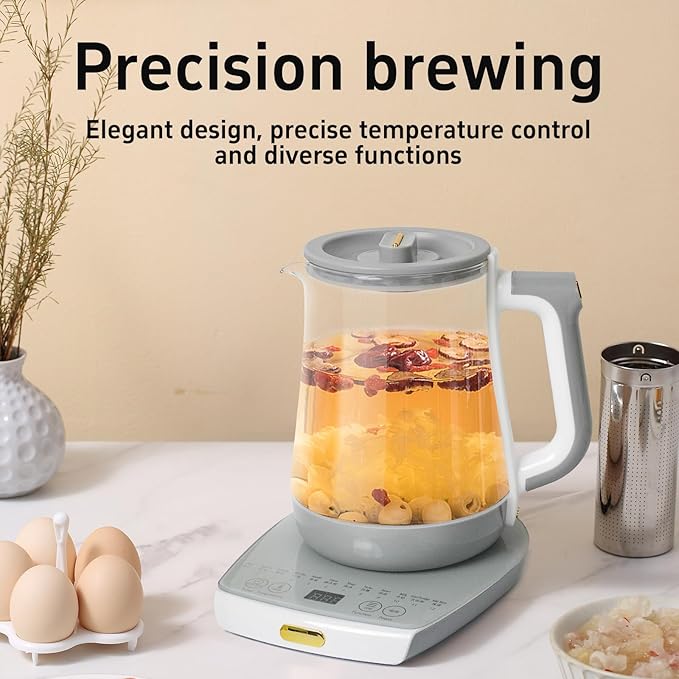 Health Pot Electric Kettle with Infuser，Smart Fruit Hot Tea Maker, Temperature Control and Tea Keep Warm, 12 Functional Procedures, 1.8 Liters of Capacity