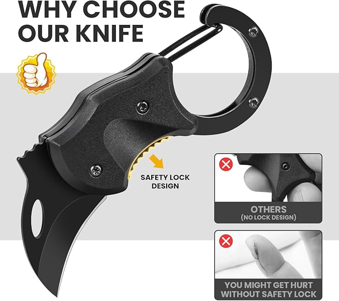2 Pack Small Pocket Knife Gifts for Men & Women, Folding Box Cutter, Birthday & Christmas Stocking Stuffers Gifts Idea for Wife Husband Dad Mom (Black & Orange)