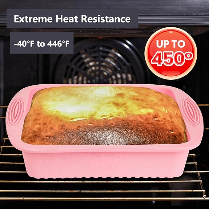 Silicone Bakeware Set, Heat Resistant Baking Pans, Nonstick Baking Molds for Cake