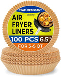 100Pcs Small Air Fryer Liners Disposable, Parchment Sheets Round, 6.5 Inch Round Airfryer Paper Basket Bowl Liner for Baking Cooking Food