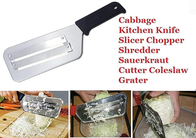 YukaBa Cabbage Kitchen Knife Slicer Chopper Shredder Sauerkraut Cutter Coleslaw Grater (Black)