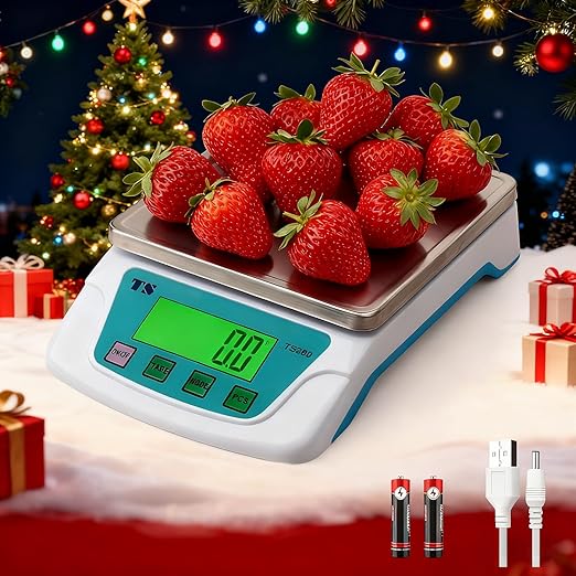 Digital Kitchen Scale 22lb/10kg,Food Scales for Kitchen 6 Units Accurate 0.007zo/0.2g with Stainless Steel Platform LCD Display Tare Pcs Small Weighing Scale for Cooking with Batteries