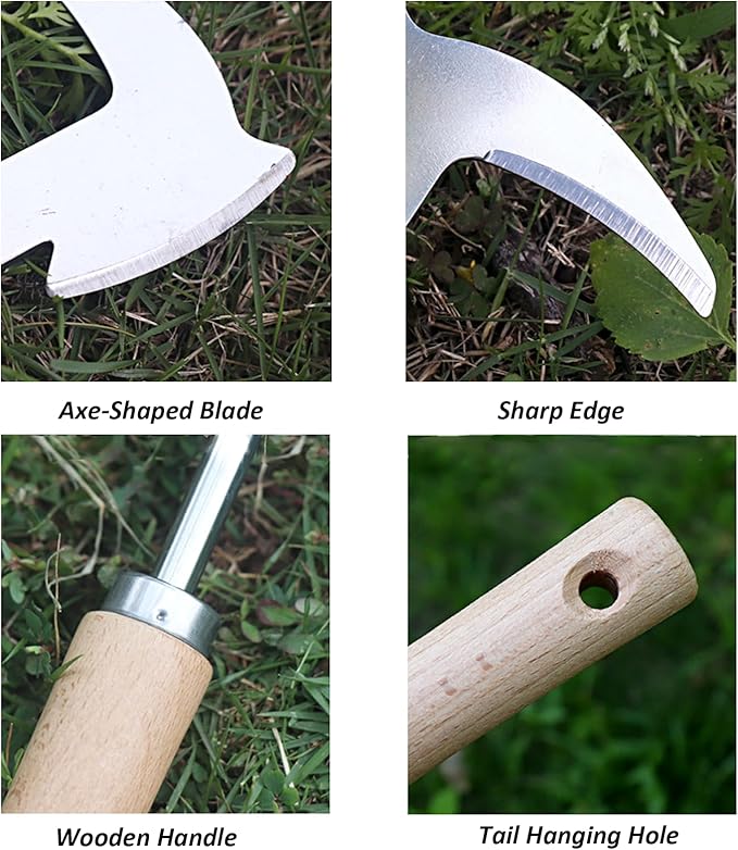 Weed Puller Tool, Manual Stainless Steel Weeding Tool, Axe Shape for Lawn Vegetable Garden Farm Planting