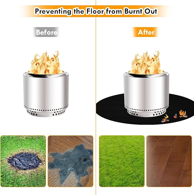 47" Round Fire Pit Mat Compatible with Solo Stove Bonfire, 3-Layer Outdoor Under Grill Mat Patio Deck Protector BBQ Mat,Fire Proof Pads for Under Fire Pit,Charcoal Grills,Griddles and Smokers