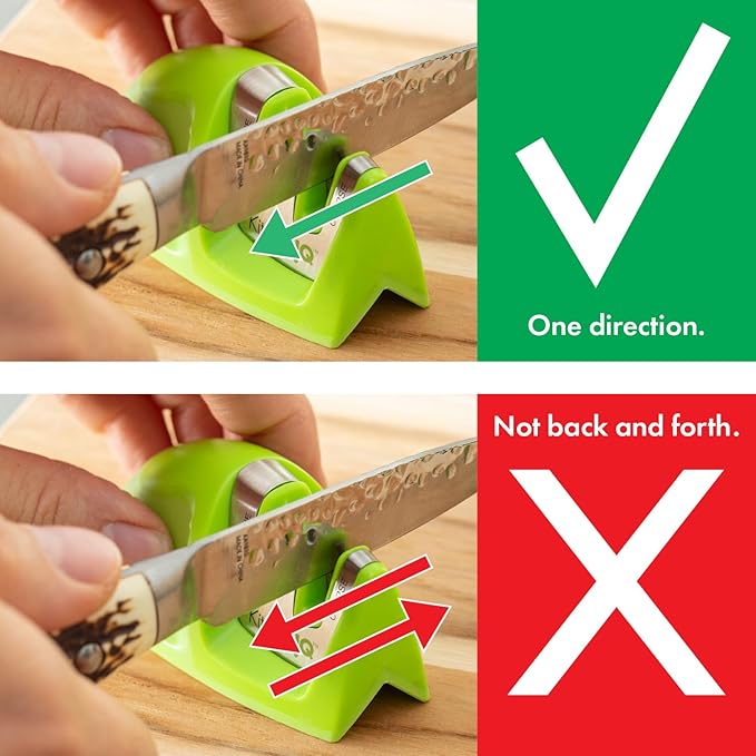 KitchenIQ 51422 | Edge Grip 2-Stage Knife Sharpener | Green – 3 Pack | Coarse & Fine Sharpener | Compact for Easy Storage | Stable Non-Slip Base | Soft Grip Rubber Handle | Straight & Serrated Knives