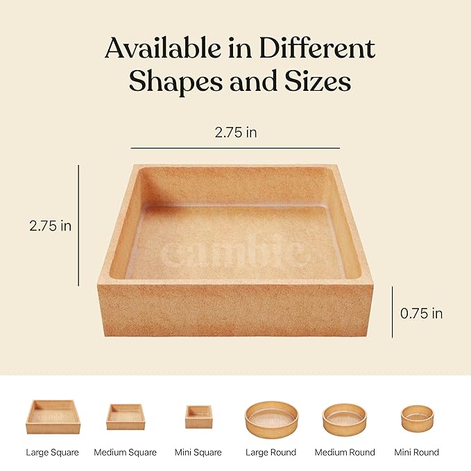 Cambie Large Square Vanilla Tart Shells, 71mm (2.8") Diameter, French Style Tart Shells, White Chocolate Coating, Pack of 24