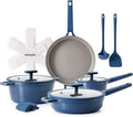 SENSARTE Ceramic Cookware Set Non-toxic 14 Pcs, Nonstick Pots and Pans Set, Dishwasher Safe Induction Cookware, Healthy Kitchen Cooking Set, PFOA/PFAS/PTFE Free