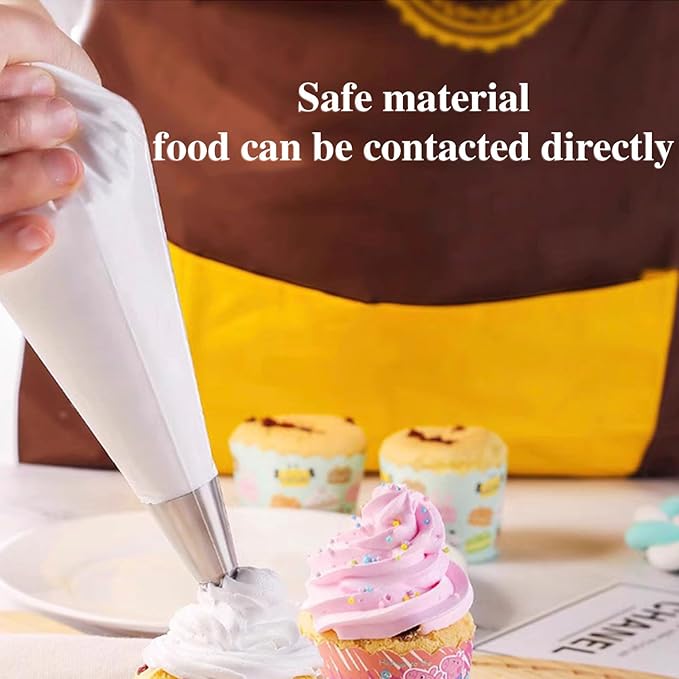 18 Inch Piping Bags, 400pcs Disposable Decorating Pastry Bags, Large Thickened Plastic Anti-Burst Non-Slip Icing Bags for Cookie and Cake Decorating (18 inch)