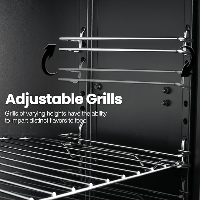 Propane Smoker, Vertical Smoker with Three Removable Shelves,Outdoor Grills & Smokers with Thermometer for BBQ, Backyard,Black…