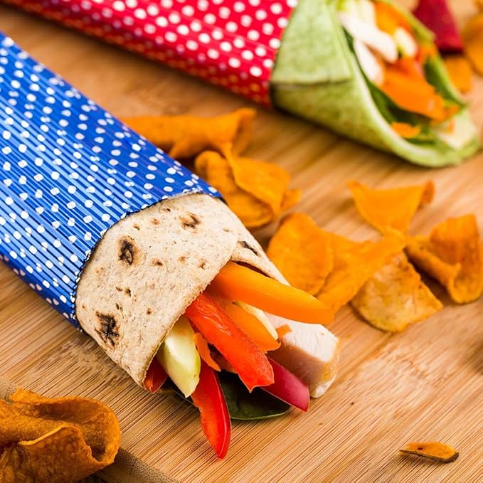 Restaurantware 12" x 12" Rippled Aluminum Foil Food Wrap and Fry Basket Liner: Perfect for Restaurant Take Out Bakeries and Food Trucks - Royal Blue Polka Dot Foil Sandwich Wraps - 500-CT