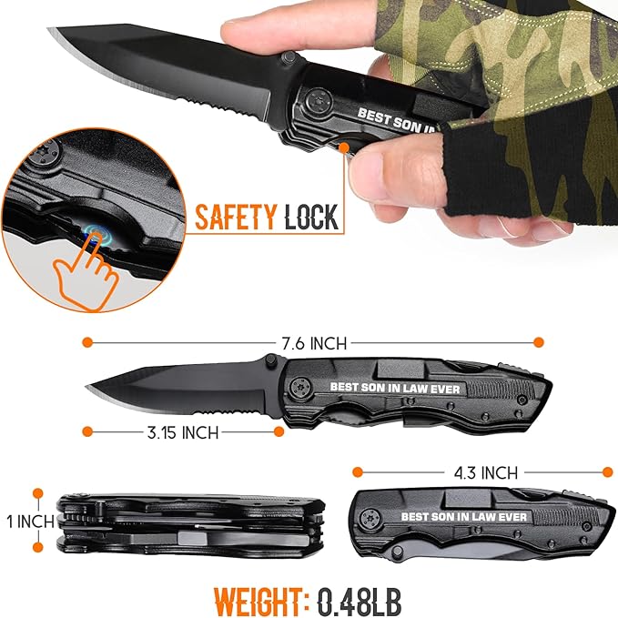 Son in Law Gifts, Multitool Knife, Gifts for Son in law, Christmas Practical Gift, Son’s Birthday Presents, Son-in-law Gift for Camping, Hiking, Fishing, 20 in 1 Multitool