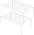 iPEGTOP Kitchen Cabinet Storage Shelf Rack, Set of 2 Large (15.7 x 9.4 Inch) Rustproof Metal Wire Shelves Spice Shelf Rack Cupboard Organizer for Pantries Countertops Utensils Organization, White