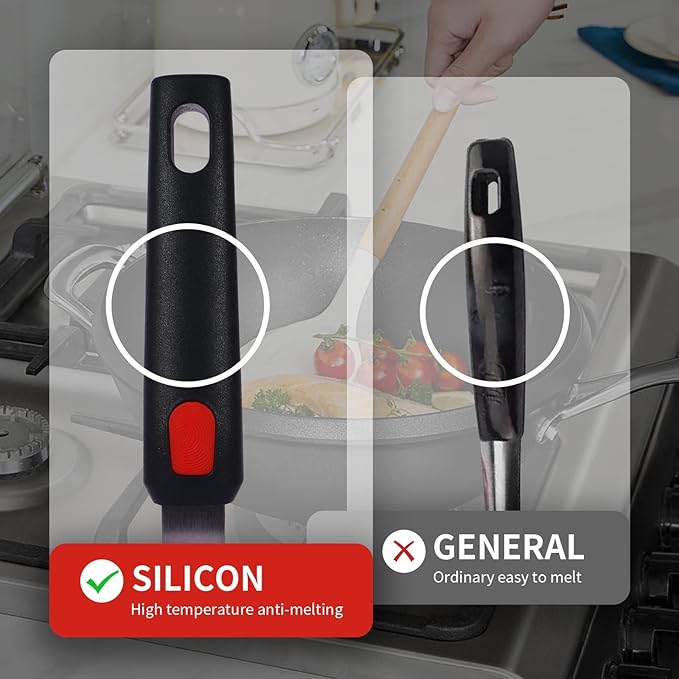 Silicone Spatula Turner Set Large And Thin Flipper Spatulas Heat Resistant 600 ° F Slotted Flexible Turner Cooking Utensils For Nonstick Cookware Egg,Pancake,Fish,Omelette,Hamburger (3 Pack)
