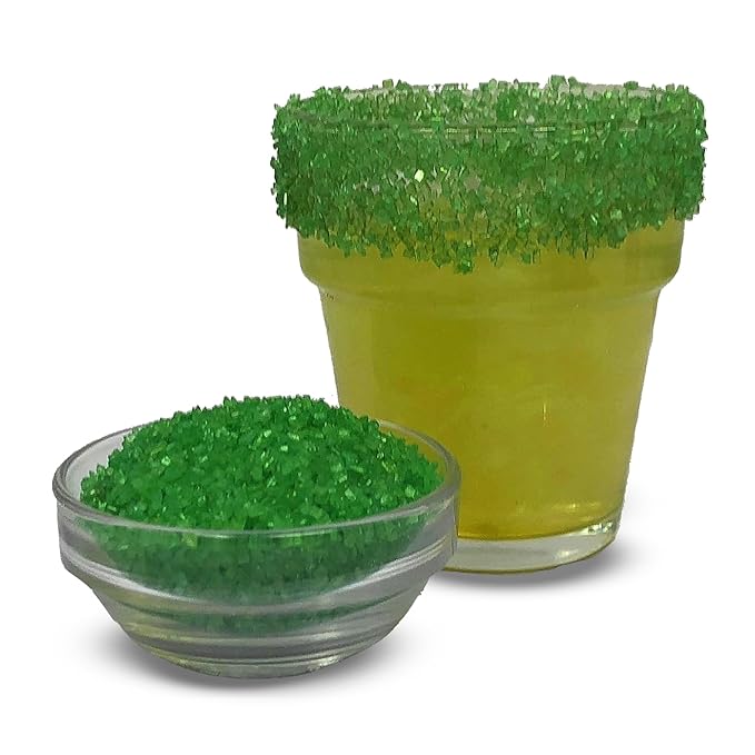 Snowy River Green, Cocktail & Margarita Sugar Rimmer - Vibrant Color Glass Rimming Sugar with Medium Crystal Texture - 16oz
