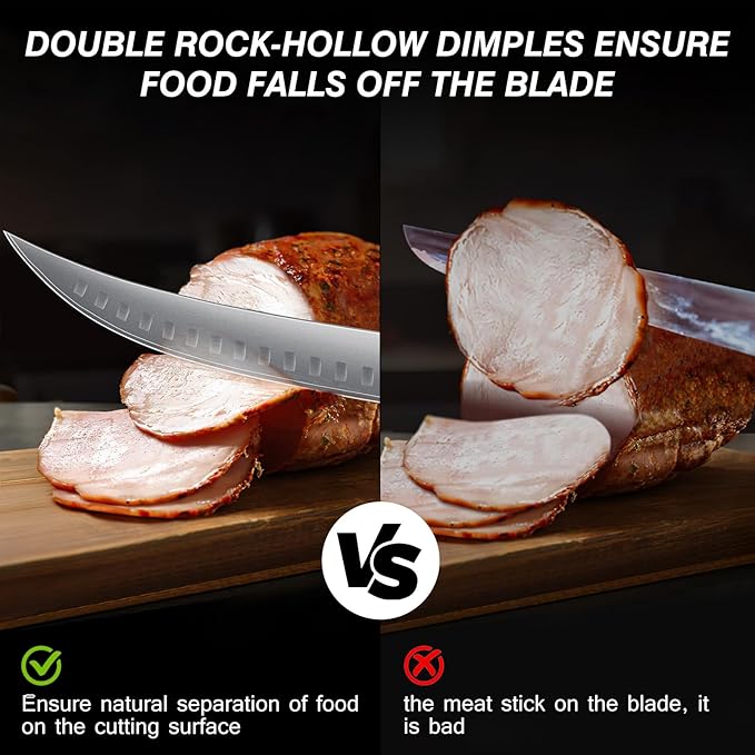 Carving Knife，11.6 Inch Brisket Slicing Knife, Japanese High Carbon Steel Butcher Knives with VG10 Steel Core & G10 Handle, Full Tang Ultra Sharp Meat Cleaver for BBQ, Turkey, Roast, Brisket