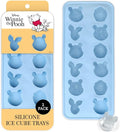 Disney Pooh Silicone Ice Cube Tray – 2 Pack Ice Trays for Freezer with Fun Pooh Ice Molds – Flexible BPA-Free Silicone Molds for Ice, Chocolate, and More (Pooh (Baby Blue))