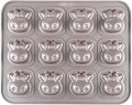 CHEFMADE Cows Cake Pan, 12-Cavity Non-Stick Animal Muffin Bakeware for Oven Baking (Champagne Gold)