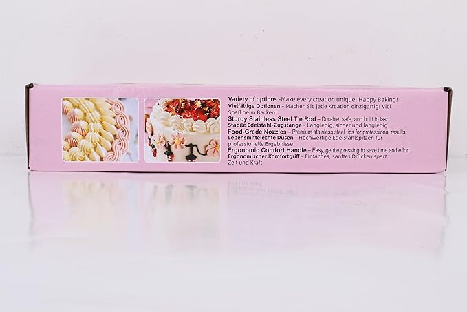 FACIACC Dessert Decorating Syringe Set, Stainless Frosting Piping Kit with 7 Piping Tips & 7 Silicone Cupcakes, Dessert Making Tools for Baking Cupcakes, Cookies & Pastries